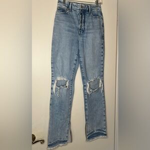 Good American Distressed Light Blue Jeans